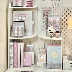 YAPOGI 코너 책상 정리 선반 다용도 수납 선반 사무실 주방, 화이트, 2단