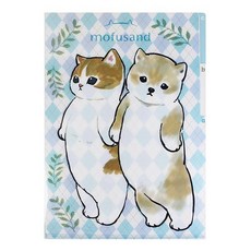 mofusand 貓福珊迪 貓咪 L夾 資料夾 文件夾, 1個, 三層式L夾柴犬, 藍色