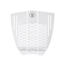 SYMPL Surfboard 트랙션 패드 서핑 보드 스킴보드 롱보드 데크용 3피스 데크 그립 - 최대 그립 스톰프 패드 3M 접착제 - 서핑 스킴 보드 롱 데크 및 피, SYMPL Surfboard 트랙션 패드 서핑 보드 스, 흰색 (Nº12)