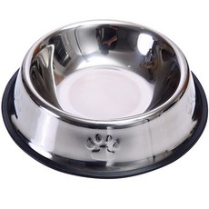 不鏽鋼寵物碗 防滑狗碗 貓碗 寵物食碗 狗食碗 貓食碗, 不鏽鋼 耐用印花款底部直徑15CM, 1個