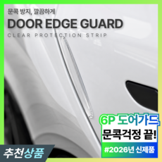 필럭스 깔끔부착 문콕방지 실리콘 도어가드 자동차 도어엣지 차량용 보호패드 6P, 1세트, 크리스탈 클리어 1세트, 크리스탈 클리어
