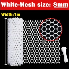 그물망 울타리망 고양이 애완 동물 발코니 낙하 방지 그물 정원 울타리 메쉬 창문 플라스틱 창살 계단 보호 너비, Mesh 8mm-White, 1개