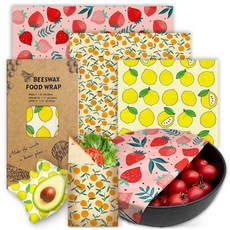 밀랍 랩 3팩 세트(딸기 오렌지 레몬 디자인), 밀랍 랩 3팩 세트(딸기,오렌지,레몬 디자인), 1개