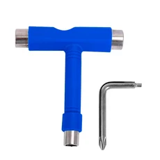 쿠쿠스토어 스케이트 도구 다기능 휴대 보드 T 모양 액세서리 알렌 키 필립스 스크루 드라이버 부품, 02 Dark Blue, 01 Dark Blue