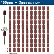 드레멜 네일 드릴에 적합한 샌딩 드럼 키트 밴드 1/2 1/4 인치 샌드 맨드릴 회전식 연마 도구 액세서리 102, 4) 120 Grit - Small 102pcs