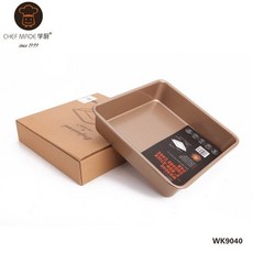 學廚 方形9吋蛋糕烤盤 WK9040 金色不沾 蛋糕模 烘焙模具, 1個