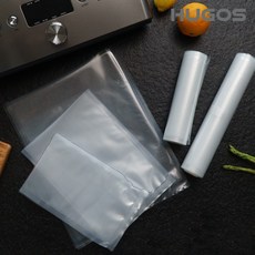 휴고스 날짜각인 가정용 진공 포장 비닐 팩 롤 진공포장지 위생 수비드 진공백, 01.비닐팩:20장:6인치(15x24cm), 1개, 진공포장지(롤&팩)