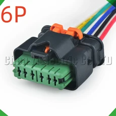 [호환제품] 6핀 자동 커넥터 점화 코일 스로틀 밸브 와이어 하네스 플러그 F843700 푸조 시트로엥 Elysee, 06 Green Female 15CM