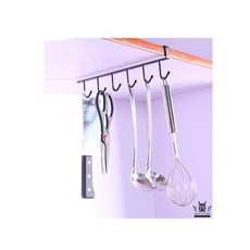 싱크대 선반 걸이 조리도구 정리 고리 6단 블랙