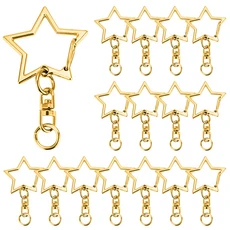 5/15/25/50 세트 별 모양 스냅 키체인 로브스터 클로우 클립 DIY 공예품 보석 액세서리 선물용, 02 5 Sets, 04 Golden