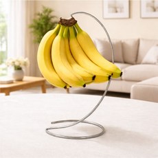 소소하우 물러짐방지 스텐 바나나 걸이, 1개, 실버