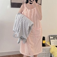 慵懶式浴袍 新款浴巾可穿浴裙可裹大人2025睡袍時尚家用吸水洗澡懶人浴袍學生, 少女粉浴裙, 1個