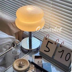 復古檯燈 蘑菇燈 中古風臥室床頭燈, 奶白【包豪斯復古檯燈】