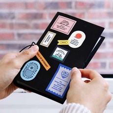 디오유엔 성장엘범 스토리지 티켓북 56포켓 스티커4장 블랙, 단일옵션