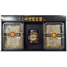 국내산 벌집꿀 명품 3호 선물세트(용기벌집꿀430gX2개+육각유리병벌집꿀360g)