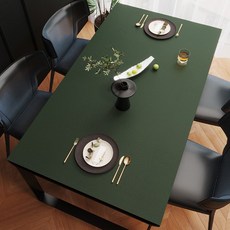 하우즈룸 가죽 방수 식탁 테이블매트, 딥그린, 대형(60 x 120 cm), 1개 딥그린, 대형(60 x 120 cm), 1개