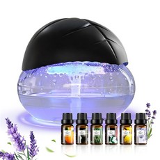 에어플레전트 워터 기반 정수기 에어워셔 에어 리바이탈라이저 & 프레시너 객실용 7개 LED 색상 변경, 블랙 - 1