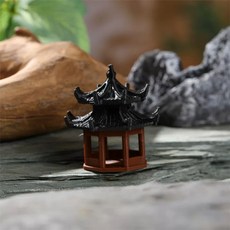 분재 건물 조경 미니어처 높이 3.0cm 수조 단층 조경용품 원형 정자 미니어처소품 정자, E. 6CM 이층 팔각정