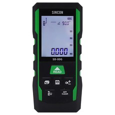 신콘공식대리점 SD-80G 80m 디지털 레이저 거리 측정기 스마트 경사계 방수 방진 정밀 연속 면적 정밀 측정 레이저 줄자, 1개