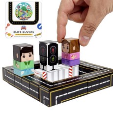 엘리트블럭스 (2026년) 최신상품 - 미니 자석블럭 큐브 49 PC 로드세트 "내손으로 만드는 도로" 휴대용/외출용/여행용 간편한 틴케이스, 1개, 멀티컬러