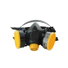 台灣製造 OPO 歐堡牌 雙口型防毒面具 活性碳藥罐式防毒口罩 SD-503, 1個, 黃黑