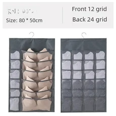양면 교수형 보관 가방 속옷 브래지어 가정용 핑크 그레이 베이지 현대 단순 스타일, 01 12 front 24 gray on