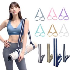 깔끔더하기 요가 스트랩벨트 스트레칭 매트 끈, 1개, 스티치-네이비