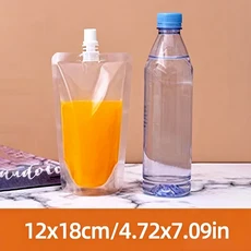 10개입 스파우트 음료수 저장용 캡 포함) 재사용 가능 포장 백 식품 등급, 06 12x18cm(330ml)