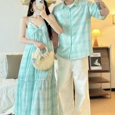 커플 시밀러룩 여행 반팔 호캉스 웨딩촬영 드레스 티셔츠 원피스 휴양지 긴팔 패밀리룩 하와이안