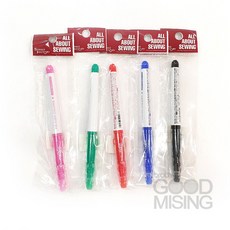 원단용 컬러 열펜 사인펜형 ( 핑크 그린 레드 블루 블랙 ), 1개