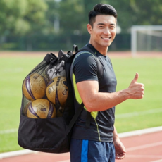 대용량 축구 농구공 그물망 어깨끈 스포츠 볼 가방, 1개, 블랙