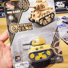 【台灣出貨】Q版合金坦克模型 迴力戰車 軍事坦克車 裝甲車 合金迷你坦克車, 軍事色-米色, 1個