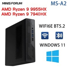 MINISFORUM MS-A2 미니 PC 라이젠 9 9955HX7940HX DDR5 최대 96GB M2 2280 NVMe SSD WiFi6E BT52 PCIe404, 01 Ryzen 9 9955HX, 02 AU, 02 DDR5 64GB 2TB NVME