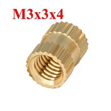 황동 열삽입 너트 핫멜트 너트인서트 나사산 널링 더블 트윌 임베디먼트 프린터, 1. M3X3X4