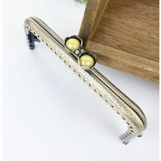 헤세드 (NEW) 12.5cm 사각 연꽃잎 구슬 동전지갑프레임, 머스타드, 1개