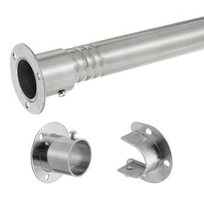 Vellichor 32mm 다용도 신축봉 길이조절 가능 튼튼한 스테인리스 옷걸이봉 옷장 수납봉 초강력 멀티사용, 실버