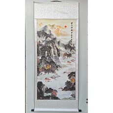 國畫山水掛畫 雲山神韻 寫意風格 卷軸裝裱, 參考詳情頁