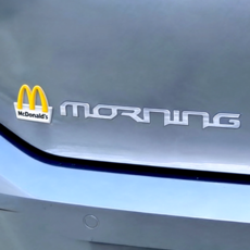 맥도날드 맥모닝 모닝 스티커 bmw M 로고 엠블럼, 화이트, 컨텐츠 참조