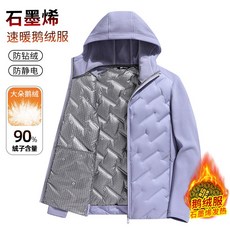 石墨烯冬季鵝絨羽絨服，連帽情侶款，輕薄保暖外套