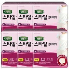 디펜드 스타일 언더웨어 성인 기저귀 여성 파워 중형, 9개입, 6세트