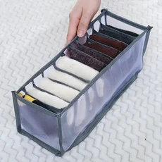 가정용 접이식 속옷 보관함 폴리에스터 서랍 분할 메쉬 양말 보관 및 분류 상자 11 그리드, 01 11, 1개, 02 Grey