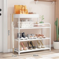 현관 신발정리대 신발장 4단 60cm 화이트, 1개
