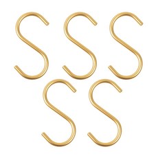 다용도 화장실 알루미늄 S자 고리 수건걸이 3개, 5개, 골드