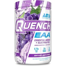 Quench EAA Aminos + Electrolytes - Complete Blend of 9 EAAs - 10g Total Amino Acids - Vitamins Ant, Grape Blast, 1개