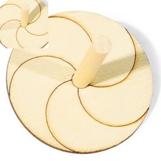 육땨 우드팽이 목재완구 회전놀이 어린이교구 유아체험용 유아미술재료 팽이장난감 원목팽이, 열개