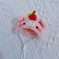 햄스터옷 모자 패션 사진 의상 의류 동물 망토 복장 친화적 고슴도치 촬영 내구성 수제 애완, XS 직경 2cm, 사과 돼지