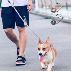 소형강아지 산책줄 반려견런닝줄 몸에거는 리드줄, S(8mm-10KG 이하)_그레이블랙, 1개