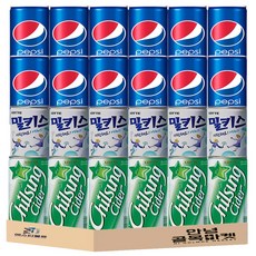 미니캔 음료 3종 세트 칠성 펩시 콜라 190ml*12개 칠성 사이다 190ml*6개 롯데 밀키스190ml*6 = 24캔 *안전포장*, 24개, 190ml