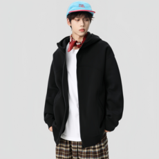 스타일닥터 남녀공용 무지 데일리 루즈핏 포켓 후드 집업