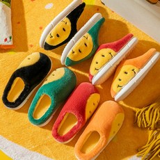 준캡 겨울 털실내화 발이편한 실내화 층간소음없음 옆스마일 거실화 답례품 사은품 펜션 학원 학교